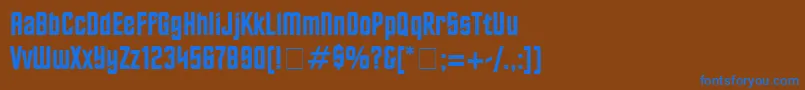 フォントFinalold – 茶色の背景に青い文字