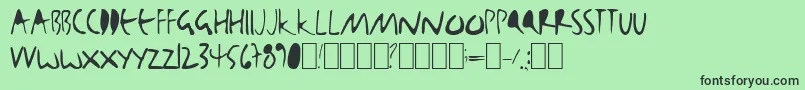 Bjbj-Schriftart – Schwarze Schriften auf grünem Hintergrund