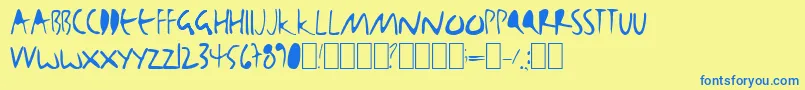 Bjbj Font – Blue Fonts on Yellow Background