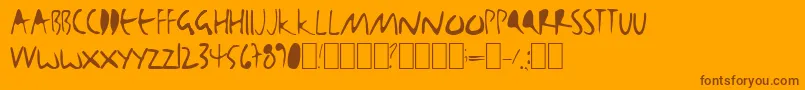 Fonte Bjbj – fontes marrons em um fundo laranja