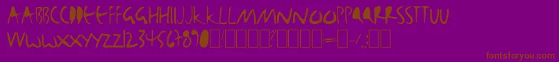 Bjbj-Schriftart – Braune Schriften auf violettem Hintergrund