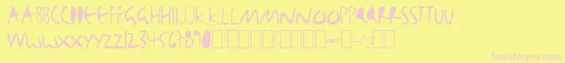 Bjbj Font – Pink Fonts on Yellow Background