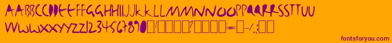 Bjbj-Schriftart – Violette Schriften auf orangefarbenem Hintergrund