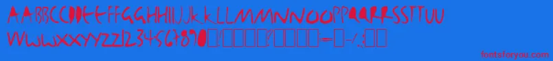 Bjbj Font – Red Fonts on Blue Background