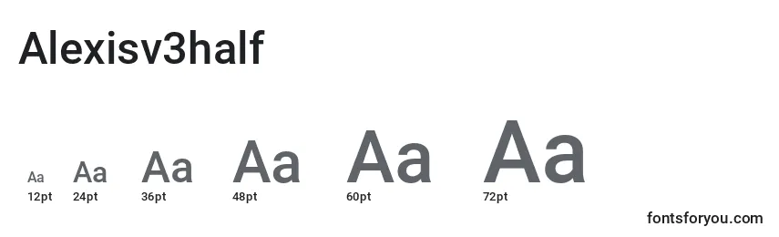 Размеры шрифта Alexisv3half