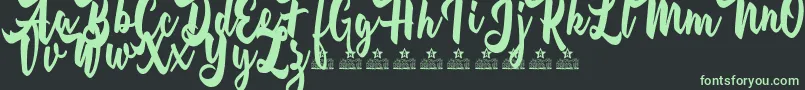 BreakfastOnTheBeachPersonalUse Font – Green Fonts on Black Background