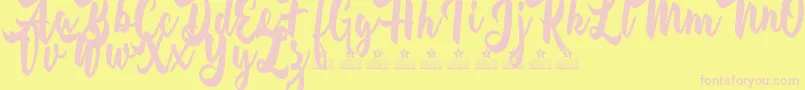 BreakfastOnTheBeachPersonalUse Font – Pink Fonts on Yellow Background