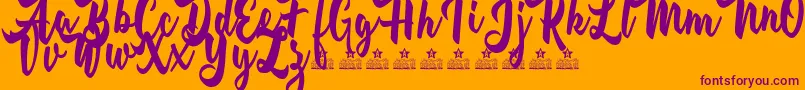 BreakfastOnTheBeachPersonalUse Font – Purple Fonts on Orange Background