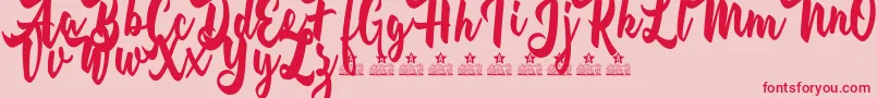 BreakfastOnTheBeachPersonalUse Font – Red Fonts on Pink Background