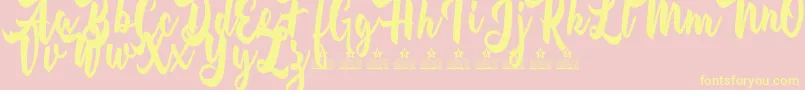 BreakfastOnTheBeachPersonalUse-Schriftart – Gelbe Schriften auf rosa Hintergrund