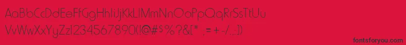 フォントHowardLight – 赤い背景に黒い文字