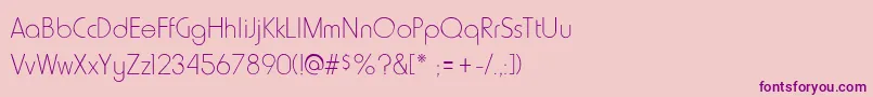 HowardLight Font – Purple Fonts on Pink Background