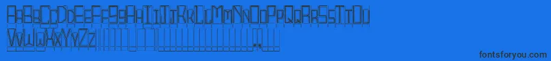BlocktitlingOutline Font – Black Fonts on Blue Background