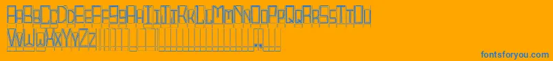 BlocktitlingOutline-fontti – siniset fontit oranssilla taustalla