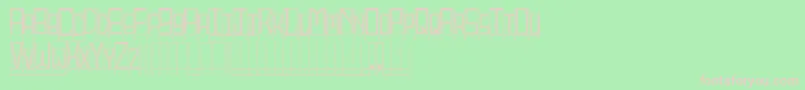 BlocktitlingOutline Font – Pink Fonts on Green Background