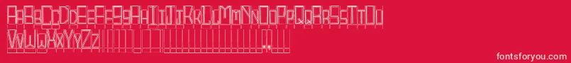 BlocktitlingOutline Font – Pink Fonts on Red Background