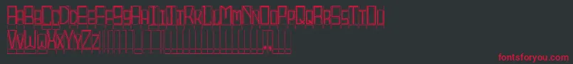 BlocktitlingOutline Font – Red Fonts on Black Background