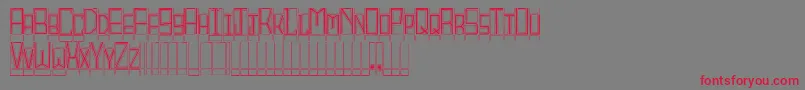BlocktitlingOutline-Schriftart – Rote Schriften auf grauem Hintergrund