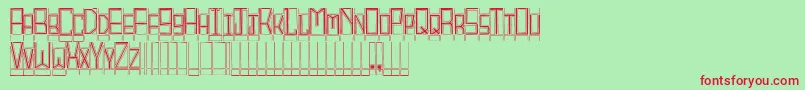 BlocktitlingOutline Font – Red Fonts on Green Background