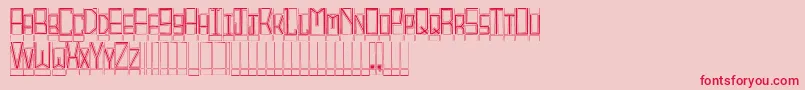 BlocktitlingOutline Font – Red Fonts on Pink Background