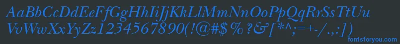 NewbaskervilletttItalic Font – Blue Fonts on Black Background