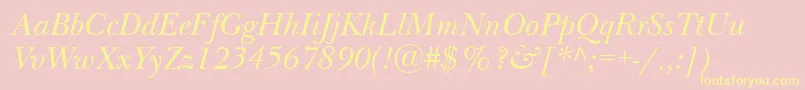 NewbaskervilletttItalic Font – Yellow Fonts on Pink Background