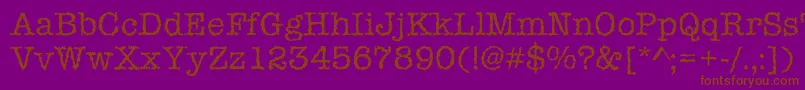 フォントIceaged – 紫色の背景に茶色のフォント