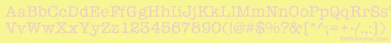 フォントIceaged – ピンクのフォント、黄色の背景