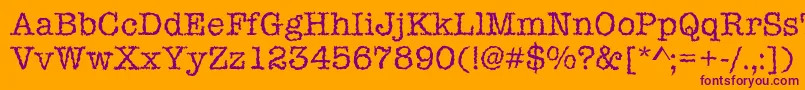Iceaged-Schriftart – Violette Schriften auf orangefarbenem Hintergrund