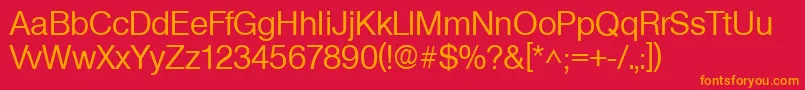 BasicSansSf Font – Orange Fonts on Red Background