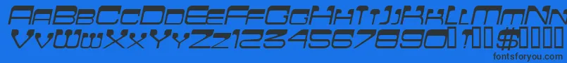 FlattopscapssskItalic Font – Black Fonts on Blue Background