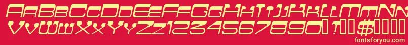 FlattopscapssskItalic Font – Yellow Fonts on Red Background