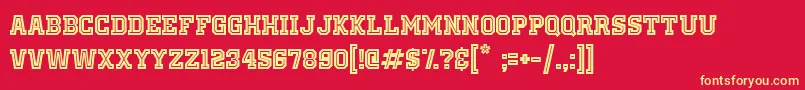 OldSchoolUnitedInlineAlt Font – Yellow Fonts on Red Background