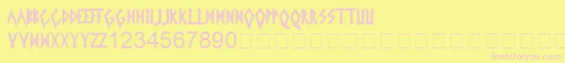 Icedearth Font – Pink Fonts on Yellow Background