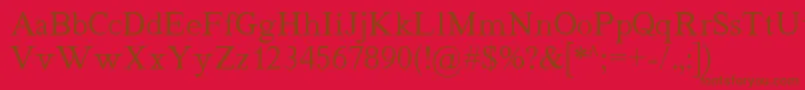 Quivira Font – Brown Fonts on Red Background