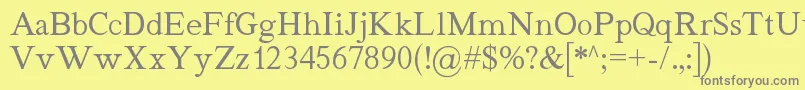 Quivira Font – Gray Fonts on Yellow Background