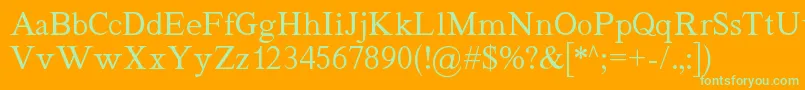 Quivira Font – Green Fonts on Orange Background