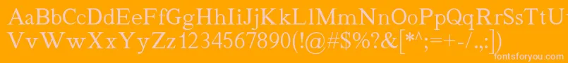 Quivira Font – Pink Fonts on Orange Background