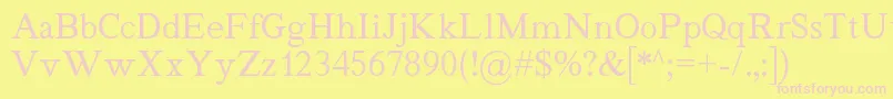 Quivira Font – Pink Fonts on Yellow Background