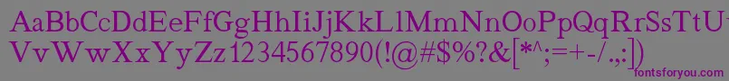 Quivira Font – Purple Fonts on Gray Background