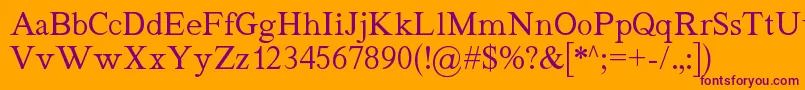 Quivira Font – Purple Fonts on Orange Background