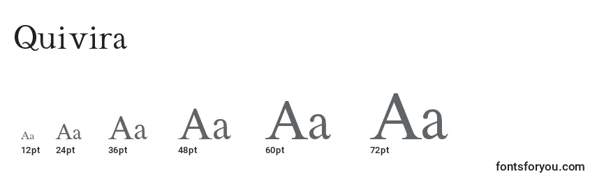 Размеры шрифта Quivira