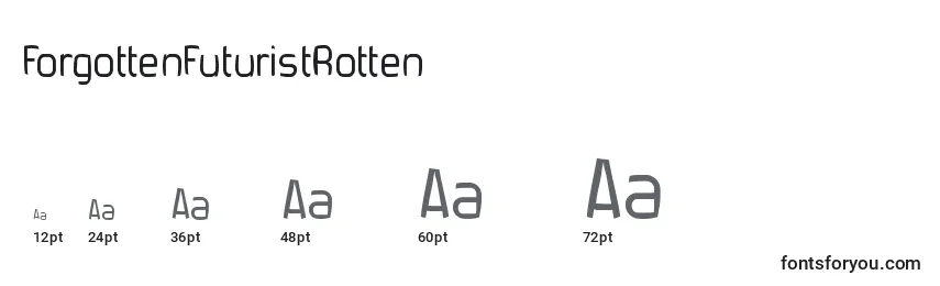 ForgottenFuturistRotten Font Sizes