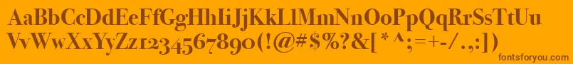 BodoniSvtytwoOsItcTtBold Font – Brown Fonts on Orange Background