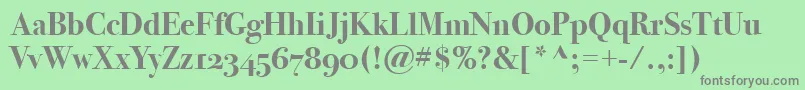 BodoniSvtytwoOsItcTtBold Font – Gray Fonts on Green Background