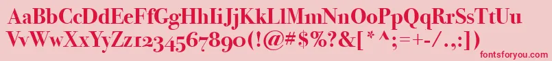 BodoniSvtytwoOsItcTtBold Font – Red Fonts on Pink Background