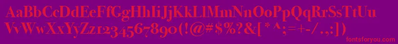 BodoniSvtytwoOsItcTtBold Font – Red Fonts on Purple Background