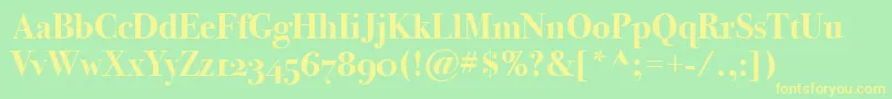BodoniSvtytwoOsItcTtBold Font – Yellow Fonts on Green Background