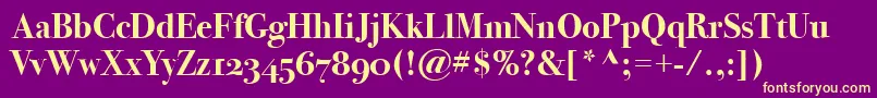 BodoniSvtytwoOsItcTtBold Font – Yellow Fonts on Purple Background