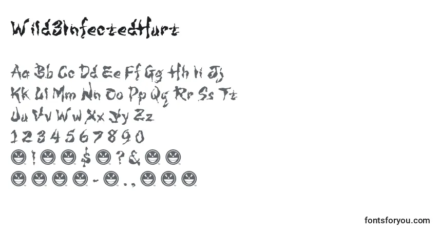 Wild3InfectedHurt (90969)フォント–アルファベット、数字、特殊文字